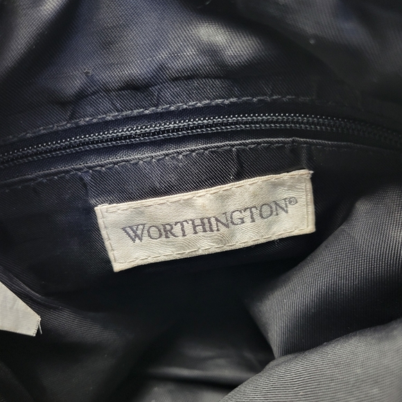 Worthington Vtg Boho Vintage Crossbody Foldover Flap Small Black Purse - Picture 11 of 11